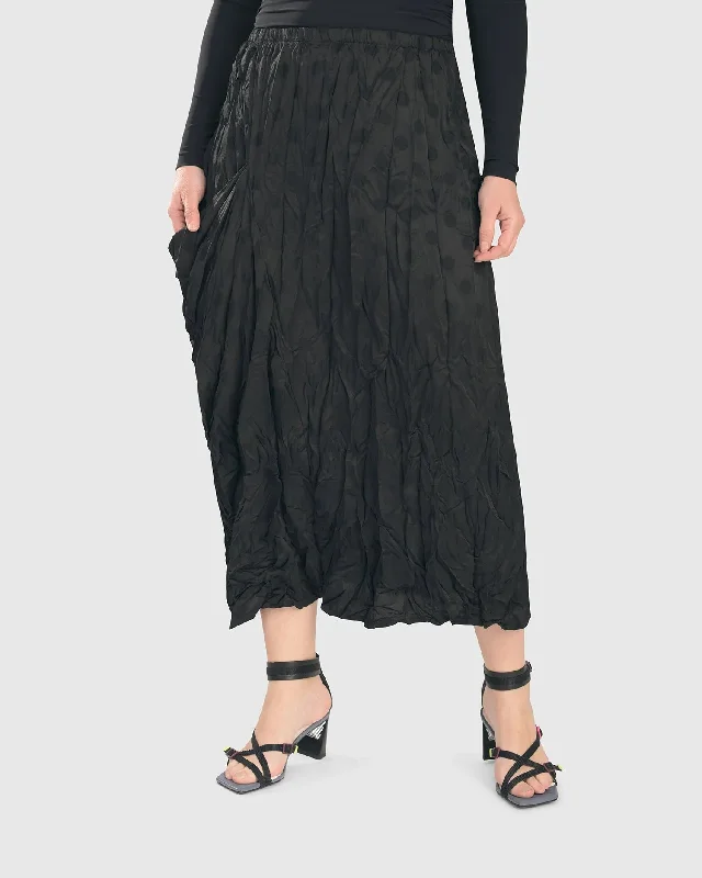 Naomi Crinkle Skirt, Dots belted skirt waist