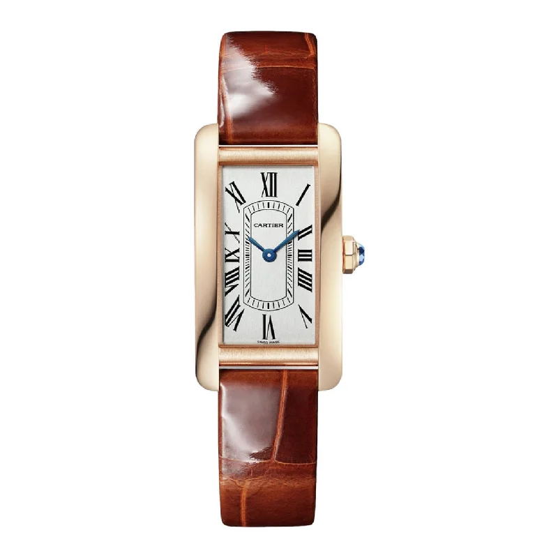 Cartier Tank Americaine 35.4mm Watch - Ref: WGTA0133 - Silver Roman Dial in 18K Rose Gold Case, Brown Alligator Strap sexy tank top Cartier Tank Americaine 35.4mm Watch - Ref: WGTA0133 - Silver Roman Dial in 18K Rose Gold Case, Brown Alligator Strap sexy tank top