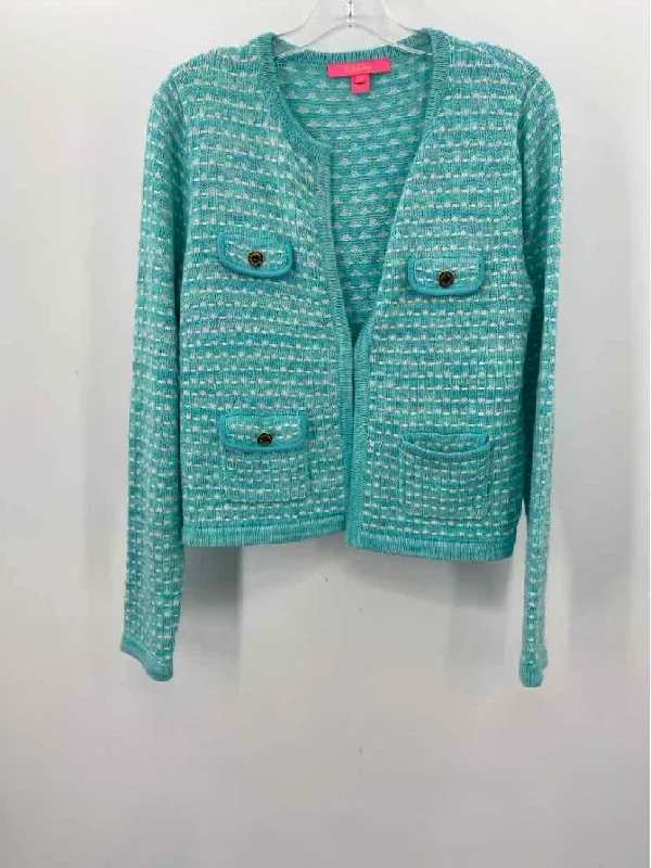 Pre-Owned Lilly Pulitzer Blue Size Medium Cardigan Sweater Rayon Fabric Velvet Fabric Corduroy Fabric Pre-Owned Lilly Pulitzer Blue Size Medium Cardigan Sweater Rayon Fabric Velvet Fabric Corduroy Fabric
