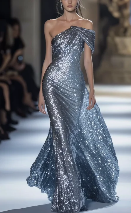 Glamorous One Sequins Mermaid Evening Dress Prom Dress,Long Party Dress cc2788 Tunics Party sparkling Glamorous One Sequins Mermaid Evening Dress Prom Dress,Long Party Dress cc2788 Tunics Party sparkling