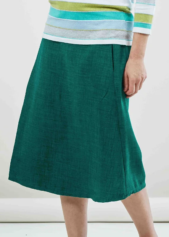 Delia Below Knee A-Line Linen Look VELCRO® Brand Fastening Wrap Skirt mini skirt trendy
