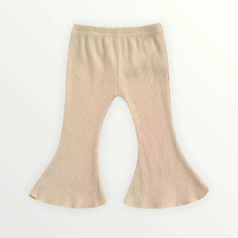 Claire | Flare Pants - Beige Trendy Palazzo Pants