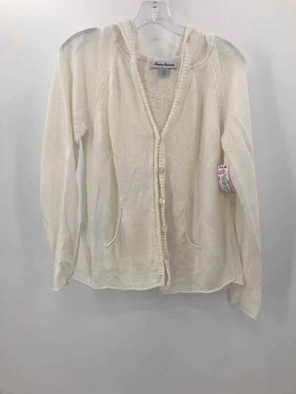 Pre-Owned Tommy Bahama Ivory Size Large Cardigan Sweater Tailored Straight A-Line