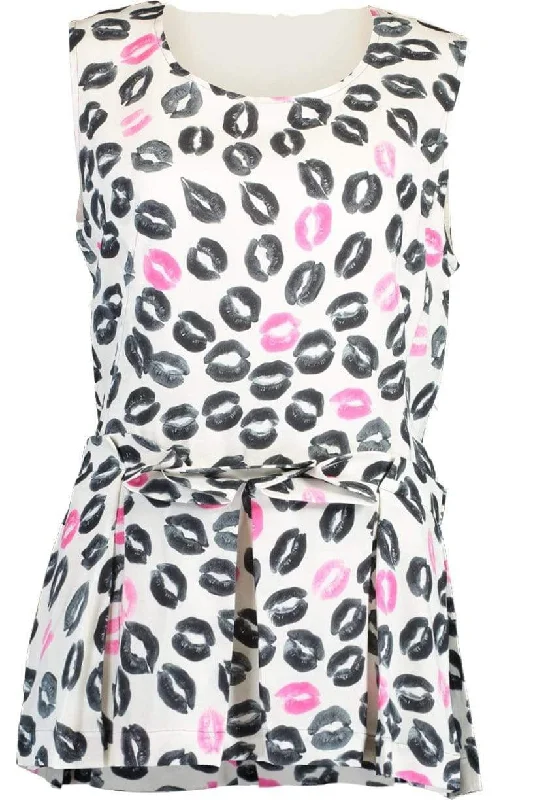 Lip Print Tank Top off shoulder tank