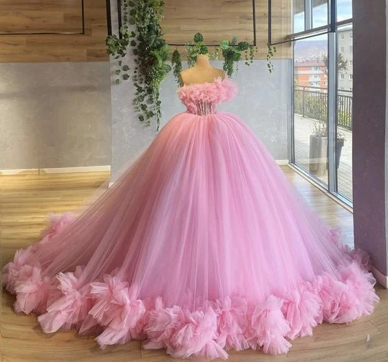 Tiered Ruffles Ball Gown Women Light Pink Tulle Party Dress Elegant Long Prom Dress Sweet 16 Dress c3152 Tunics Business professional Tiered Ruffles Ball Gown Women Light Pink Tulle Party Dress Elegant Long Prom Dress Sweet 16 Dress c3152 Tunics Business professional