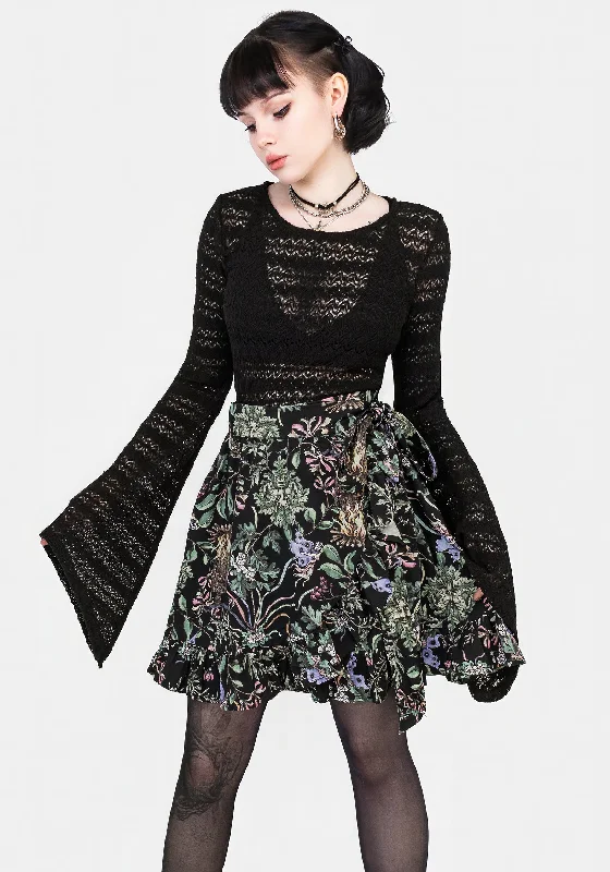 Beltane Frill Wrap Mini Skirt ruffled skirt detail