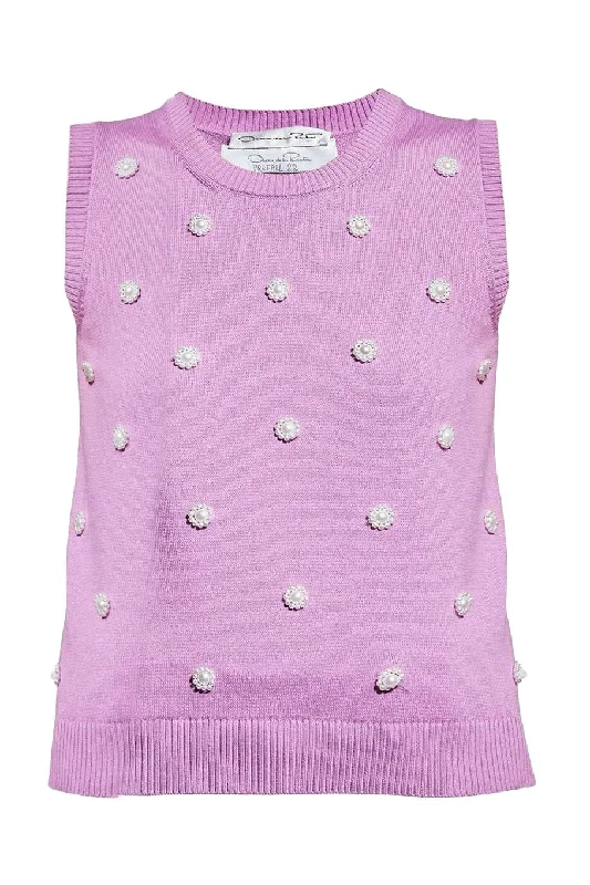Pearl Embroidered Tank metallic tank top