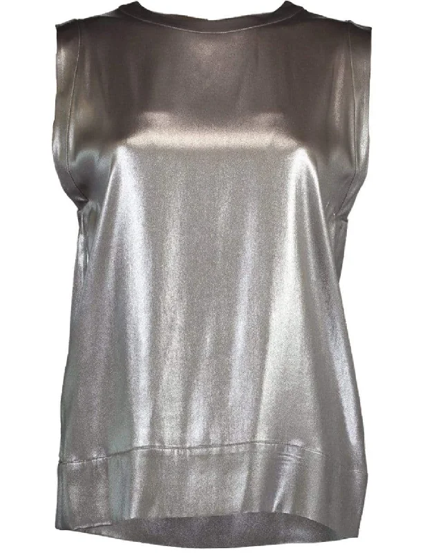 Sleeveless Lame Banded Tank slim fit tank