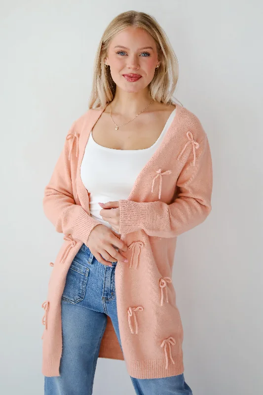 FINAL SALE - Trendy Potential Blush Bow Sweater Cardigan Solid Color Striped Floral Print FINAL SALE - Trendy Potential Blush Bow Sweater Cardigan Solid Color Striped Floral Print