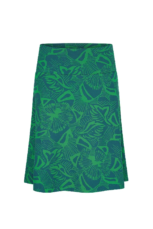 Zilch Woodcut Everglade Wide Skirt high slit skirt