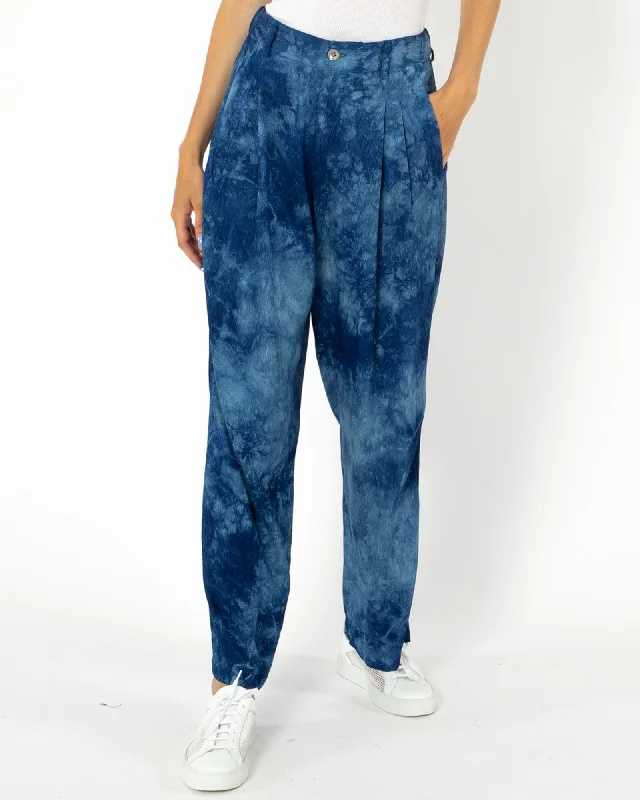 Tie Dye Pleated Pants Formal Stretch Pants