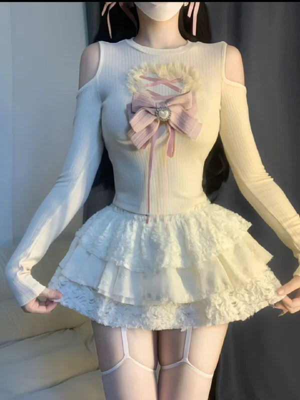 White high waist short skirt cotton skirt soft