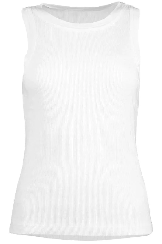 Isabel Rib Tank - White casual tank top