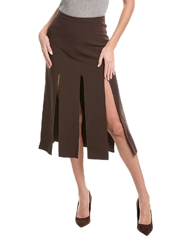Michael Kors Collection Crepe Wool-Blend Streamer Skirt relaxed fit skirt