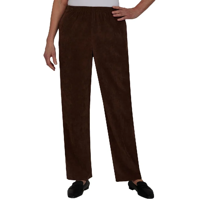Alfred Dunner Womens Petites Corduroy Classic Fit Ankle Pants Classic Flared Pants