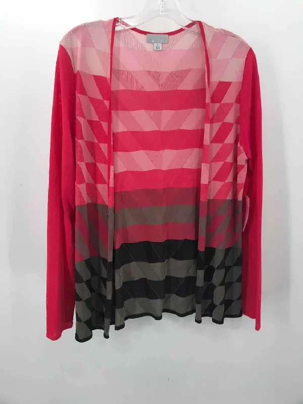 Pre-Owned Carlisle Pink Size Large Printed Cardigan Sweater Asymmetrical,ymmetric Pencil Cardigan Pre-Owned Carlisle Pink Size Large Printed Cardigan Sweater Asymmetrical,ymmetric Pencil Cardigan