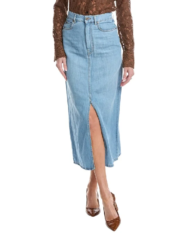 Weekend Max Mara Gelada Linen-Blend Midi Skirt wool skirt warm