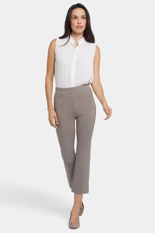 Pull-On Straight Crop Pants - Saddlewood Trendy Printed Leggings