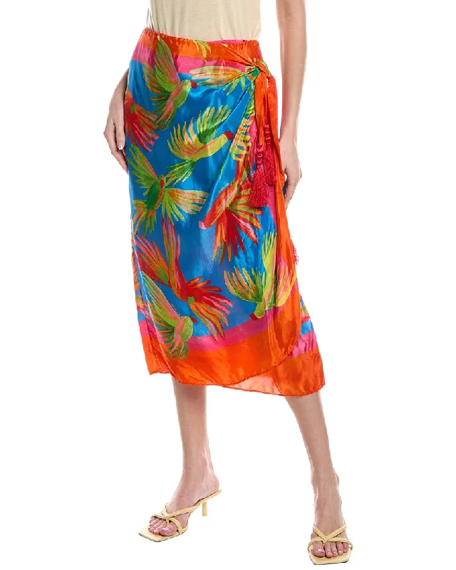 FARM RIO Scarf Midi Skirt denim skirt casual