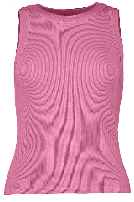 Isabel Rib Tank - Bougainvillea cold shoulder tank