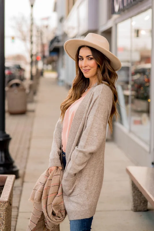 Thick Basic Duster Cardigan Spandex Rayon Corduroy