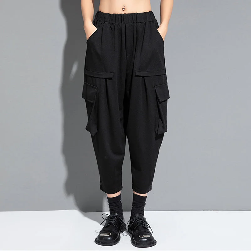 Large Pocket Casual Loose Harem Pants Cozy Fitted Pants