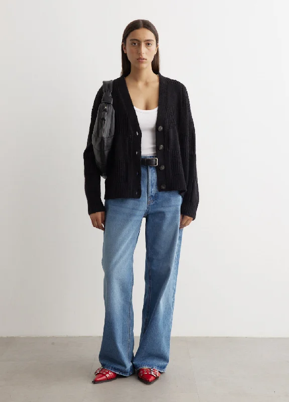 Ghost Relaxed Cardigan Cable Knit Ribbed Knit Lace Knit