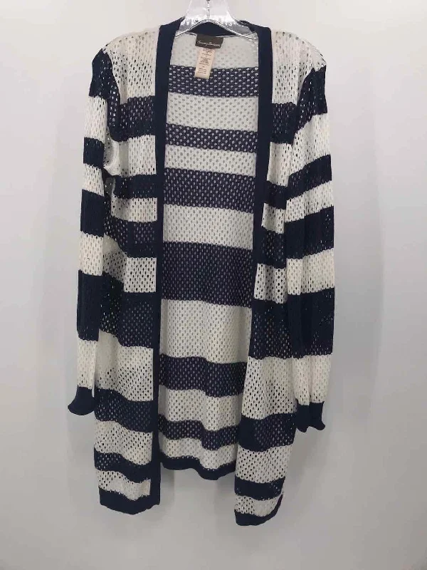 Pre-Owned Tommy Bahama Navy Size Large Cardigan Sweater Mesh Fabric Canvas Fabric Denim Fabric