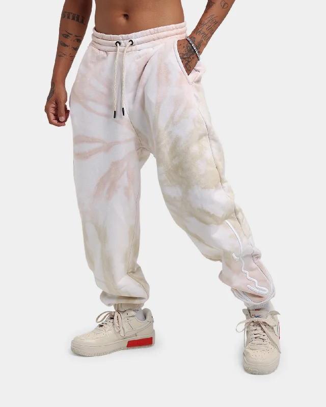 Karl Kani Signature Tie Dye Pants Light Sand Trendy Wide-Leg Pants
