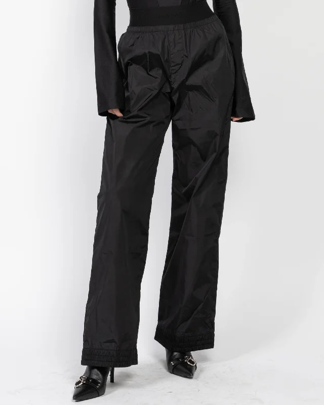 Nylon Pants Elegant High-Waist Pants