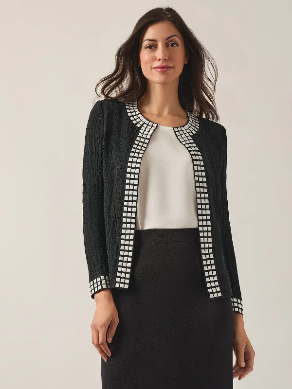 Studded Open Neck Jacket Jersey Jacket Tulle Jacket Batik Jacket