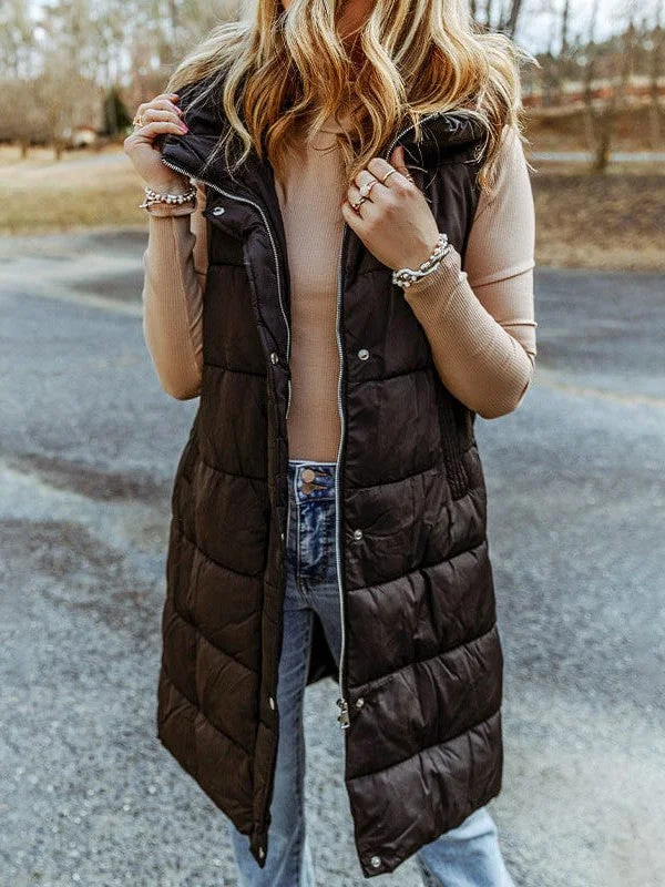 Versatile Women'S Hooded Vest - Long Comfortable Casual Street Style Jacket Fleece Jacket Down Jacket Feather Jacket Versatile Women'S Hooded Vest - Long Comfortable Casual Street Style Jacket Fleece Jacket Down Jacket Feather Jacket
