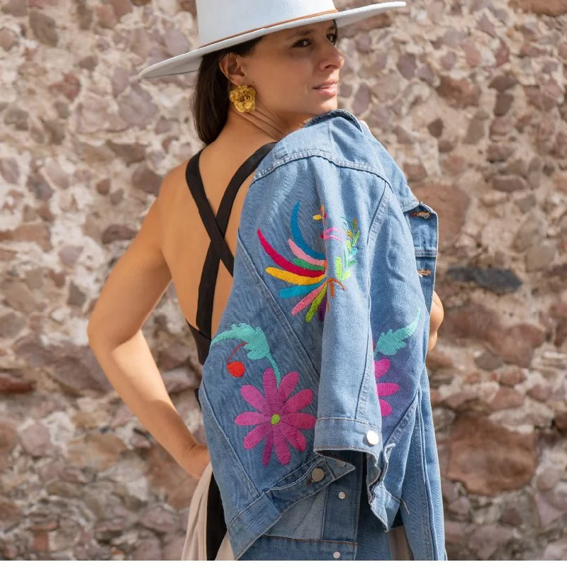 Denim Jacket Otomi Multi Notch Collar Jacket Peter Pan Collar Jacket Cowl Neck Jacket