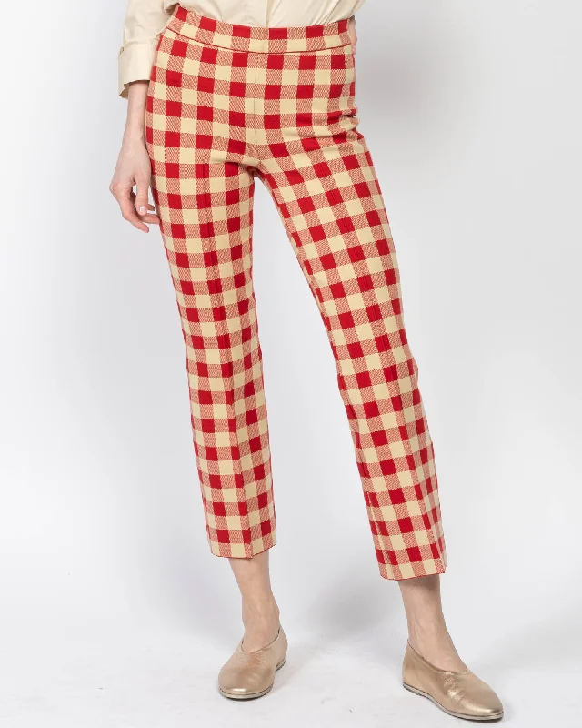 Gingham Kick Pants Casual Wide Pants