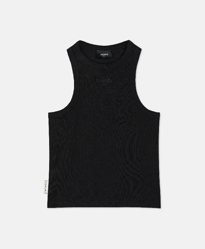 HOMIÉS CLUB WOMAN TANK TOP BLACK floral tank top