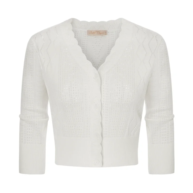 Seckill Offer⌛Hollowed-out Cardigan 3/4 Sleeve V-Neck Button-up Sweater Knitwear Cotton Fabric Linen Fabric Terry Fabric Seckill Offer⌛Hollowed-out Cardigan 3/4 Sleeve V-Neck Button-up Sweater Knitwear Cotton Fabric Linen Fabric Terry Fabric