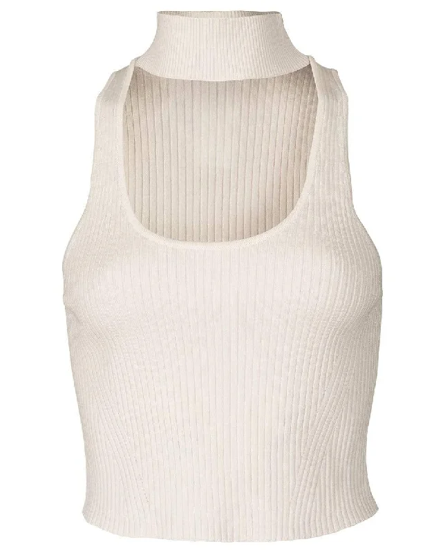White Margo Turtleneck Tank bold tank top