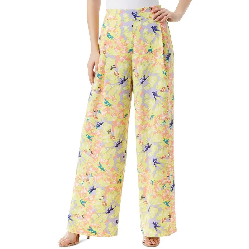 Jessica Simpson Womens Floral Print  Wide Leg Pants Comfortable Denim Leggings