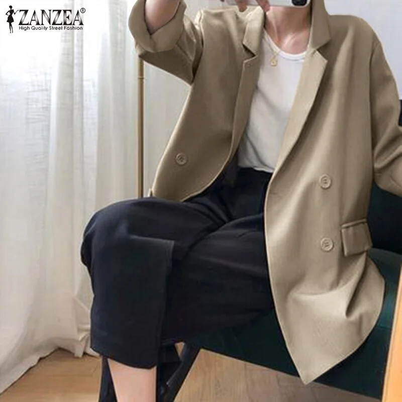 ZANZEA Casual Autumn Blazers Women Long Sleeve Lapel Neck Blazer Jackets Female Thin Coats Outwear Elegant Office Work Suits Insulated Jacket Fitted Jacket Loose Jacket ZANZEA Casual Autumn Blazers Women Long Sleeve Lapel Neck Blazer Jackets Female Thin Coats Outwear Elegant Office Work Suits Insulated Jacket Fitted Jacket Loose Jacket
