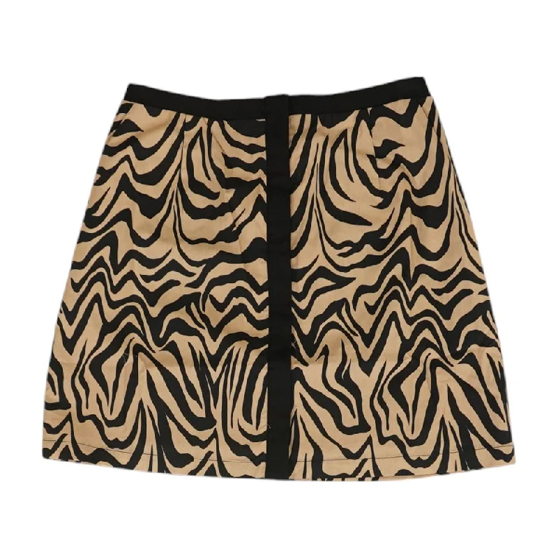 Ivory Animal Print Mini Skirt satin skirt smooth