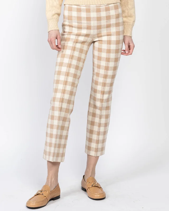 Gingham Kick Pants Slim-Fit Khaki Pants