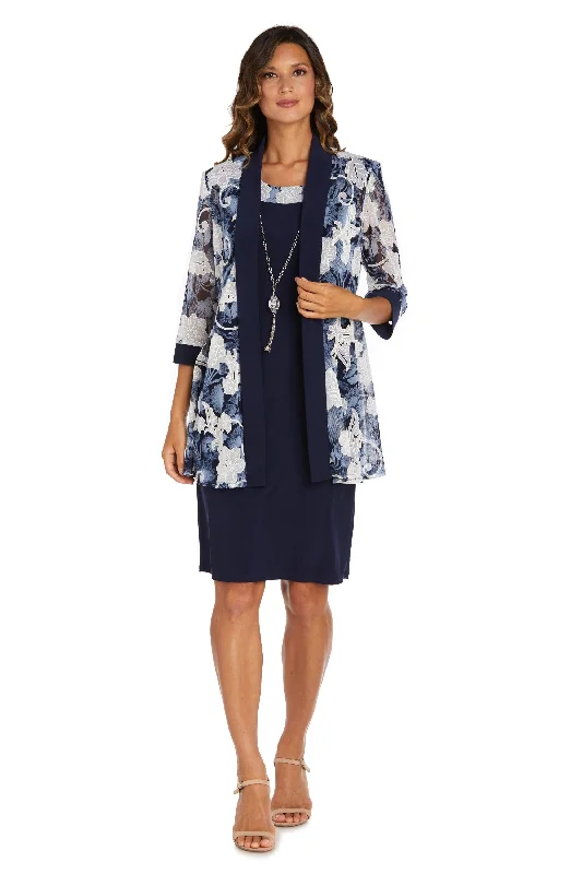 R&M Richards 9313 Short Two Piece Jacket Dress Denim Fabric Leather Fabric Suede Fabric R&M Richards 9313 Short Two Piece Jacket Dress Denim Fabric Leather Fabric Suede Fabric