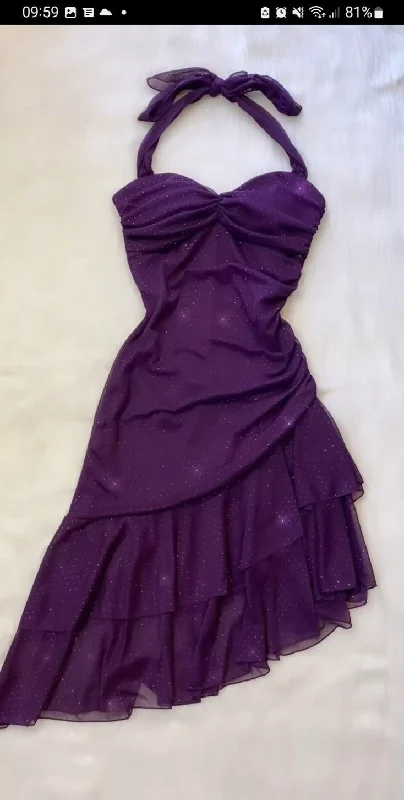 Purple Halter Sheath Chiffon Short Party Dress Homecoming Dress, DP4894 Tunics Brand named Purple Halter Sheath Chiffon Short Party Dress Homecoming Dress, DP4894 Tunics Brand named