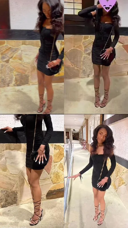 Black Bodycon Dress Short Sexy Party Dress With Long Sleeves cc321 Tunics Short Trendy Black Bodycon Dress Short Sexy Party Dress With Long Sleeves cc321 Tunics Short Trendy