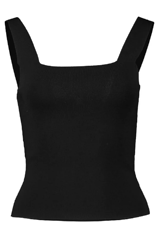 Square Neck Tank - Black activewear tank top