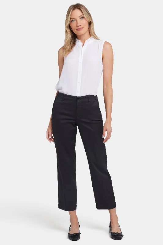 Marilyn Straight Ankle Pants - Black Soft Stretch Trousers