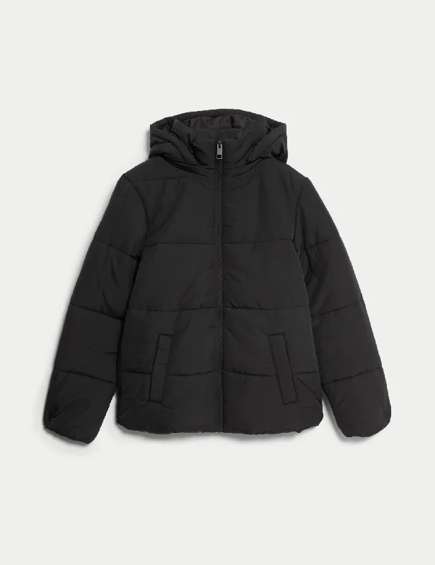 Recycled Thermowarmth™ Hooded Puffer Jacket Front Pockets Side Pockets Patch Pockets Recycled Thermowarmth™ Hooded Puffer Jacket Front Pockets Side Pockets Patch Pockets