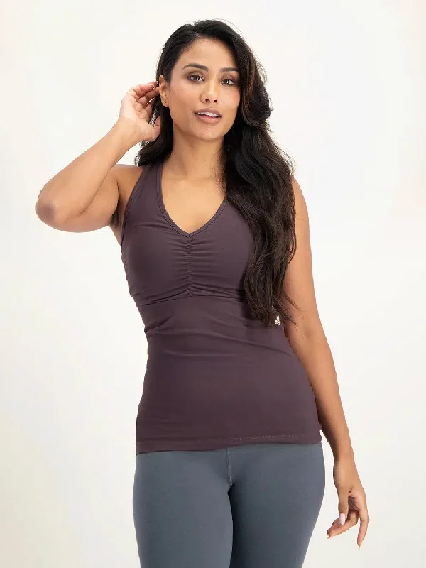 Urban Goddess Anjea Yoga Support Tank - Berry silver tank top