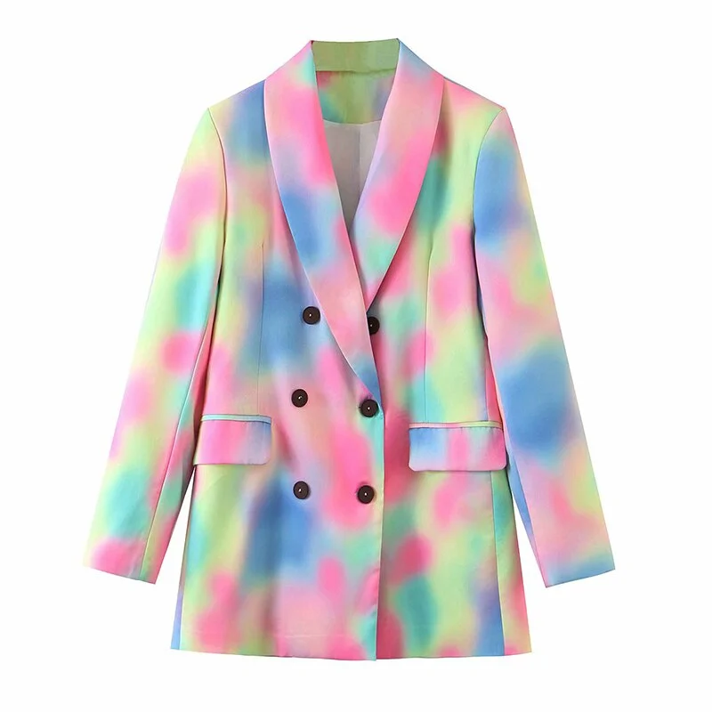 Tracksuit Women Slim Casual Tie Dye Printed Female Blazer Tie-Dye Loose Casual Suit Jacket Double Breasted Buttons OL Streetwear Quilted Jacket Puffer Jacket Insulated Jacket Tracksuit Women Slim Casual Tie Dye Printed Female Blazer Tie-Dye Loose Casual Suit Jacket Double Breasted Buttons OL Streetwear Quilted Jacket Puffer Jacket Insulated Jacket