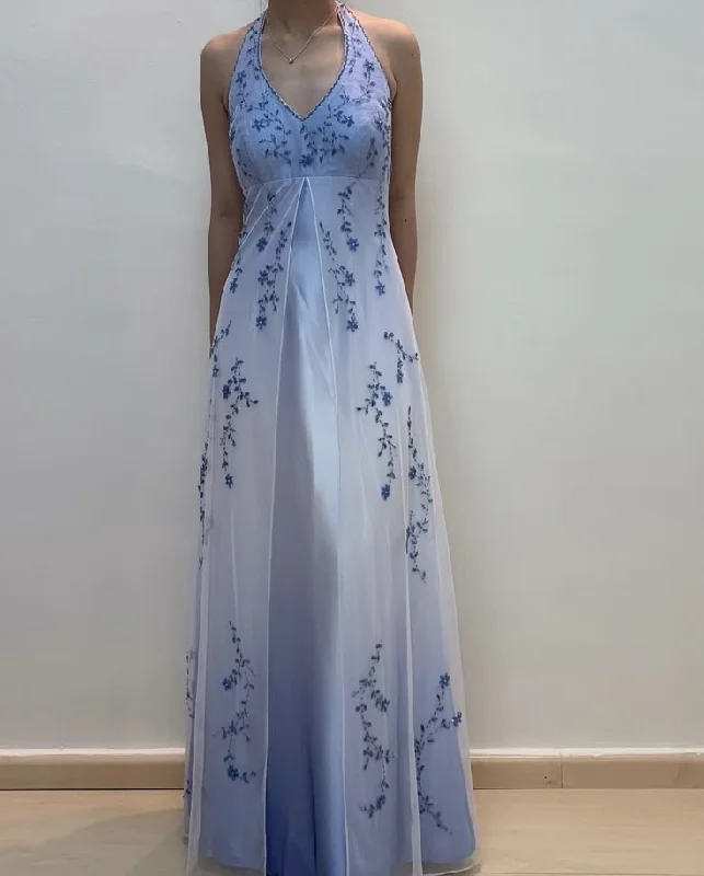 Ombre Halter Neck A-Line Beading Long Prom Dress Vintage Party Dress, DP4843 Shift Classic Vintage Ombre Halter Neck A-Line Beading Long Prom Dress Vintage Party Dress, DP4843 Shift Classic Vintage
